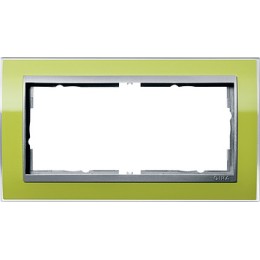 1002746 Рамка без перегородки Event Clear Зеленый / Алюминий 2-постовая Gira