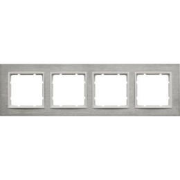 10243609 Рамка B.7 Полярная белизна, нержавеющая сталь 4-постовая Berker