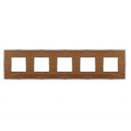 FD01455CCB Рамка Belle Epoque Wood Cherry / Bright chrome 5-постовая гор/верт. Fede