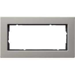 1002335 Рамка установочная для монтажа заподлицо E2 Нержавеющая сталь 2-постовая Gira