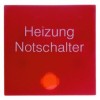16218902 Клавиша с красной линзой и надписью "Heizung Notschalter" цвет: красный, с блеском S.1/B.3/B.7 Glas Berker