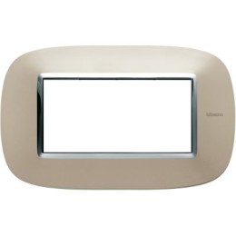 HB4804TC Рамка Axolute Овал Светлый титан 4 модуля Bticino