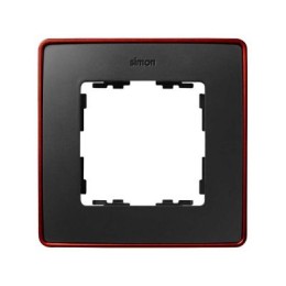 8201610-252 Рамка декоративная, 1 пост, Select, Simon 82 Detail, графит-красный металлик