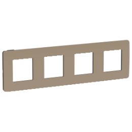 NU280828 Рамка Unica Studio Color Песочный / Антрацит 4-постовая Schneider Electric