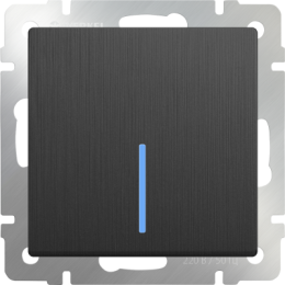 WL04-SW-1G-LED Выключатель одноклавишный с подсветкой (графит рифленый) Antik Werkel a046615