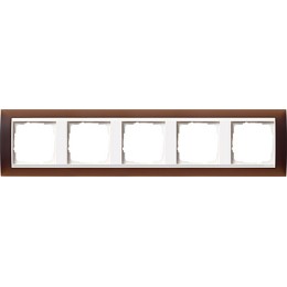 0215331 Рамка Event Темно-коричневый / Белый 5-постовая Gira