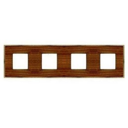 FD01454COB Рамка Belle Epoque Wood Cherry / Bright gold 4-постовая гор/верт. Fede