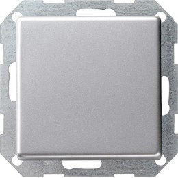2850203 Клавишный выключатель с самовозвратом и тыльной подсветкой Алюминий Gira E22