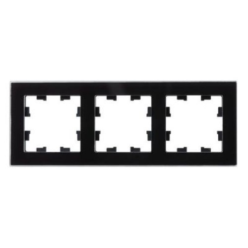 ATN321003 Рамка тройная Schneider Electric Atlasdesign Nature, черное стекло