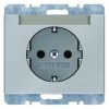 47397004 Штепсельная розетка SCHUKO с полем для надписей цвет: стальной, лак K.5 Berker