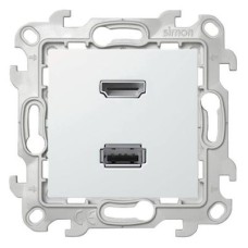 2411095-030 Коннектор HDMI+USB 2.0, бел Simon 24 2411095-030 Коннектор HDMI+USB 2.0, бел Simon 24