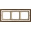1723-846-500 Рамка Dynasty Латунь античная белая роспись 3-постовая ABB