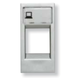 N2118.1 PL Накладка для суппортов и телекоммуникационных разъёмов типа 2017... и 2018..., серия Zenit, цвет серебристый, ABB