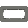 1002413	 Рамка с белой подложкой без перегородки E3 Темно-серый / Белый 2-постовая Gira