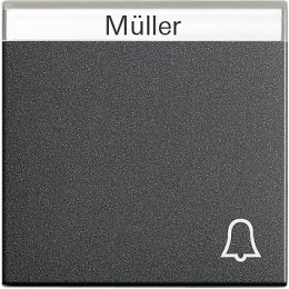 067328 Клавиша с полем для надписи и символом "звонок" Антрацит Gira