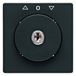 10816086 Центральная панель с замком к жалюзийному замочному выключателю цвет: антрацит, с эффектом бархата ключ вынимается в среднем положении, Q.1 Berker