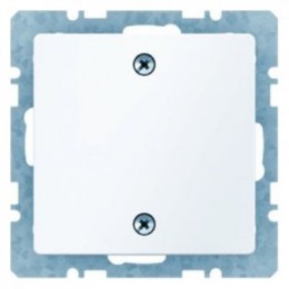 10096079 Заглушка с центральной панелью и винтовым креплением цвет: полярная белизна, с эффектом бархата, Q.1 Berker