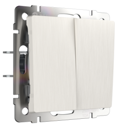 WL13-SW-2G-2W Выключатель двухклавишный проходной (перламутровый рифленый) Antik Werkel a040893