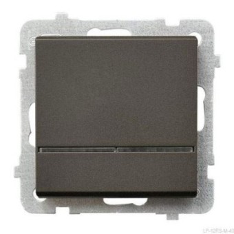Ospel Sonata Шоколадный металлик Выключатель 1-клавишный с контрольной с подсветкой, без рамки LP-12RS/m/40