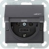 045428 Розетка с заземляющими контактами и крышкой Антрацит Gira