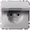 MTN2314-4060 Механизм розетки с заземлением с крышкой IP 44,алюминий Merten