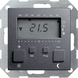 237028 Термостат 230V с часами и функцией охлаждения Антрацит Gira