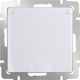 WL01-SKGSC-01-IP44 Розетка влагозащ. с зазем. с защит. крышкой и шторками (белая) Antik Werkel a028831