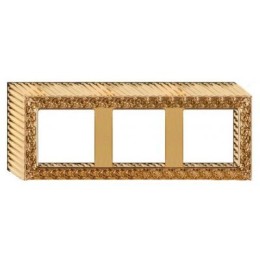 FD01523OB Рамка для накладного монтажа San Sebastian BRIGHT GOLD 3-постовая Fede