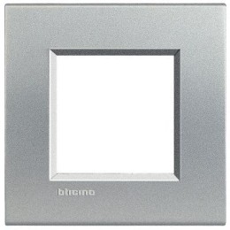 LNA4802TE Рамка LivingLight Квадрат Алюминий 2-модульная Bticino