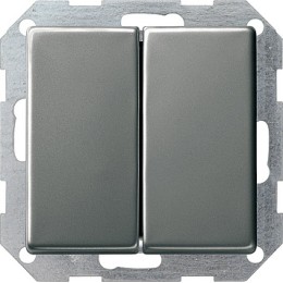 012820 Трехклавишный перелючатель с самовозвратом 10А/250В в сборе Сталь Gira E22