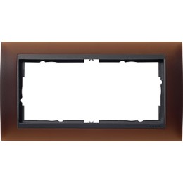 100213 Рамка без перегородки Event Темно-коричневый / Черный 2-постовая Gira