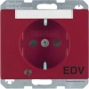 41100082 Штепсельная розетка SCHUKO с контрольной лампой, полем для надписи цвет: красный, с блеском Arsys Berker
