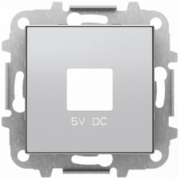8585 PL Накладка для зарядного устройства USB механизмов 8185 серебряный, ABB