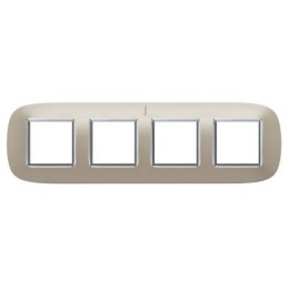 HB4802/4TC Рамка Axolute Овал Светлый титан 2+2+2+2 модуля Bticino