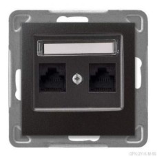 Ospel Impresja Антрацит Розетка компьютерная 2-я, категория 5e, RJ-45, без рамки GPK-2Y/K/m/50 Ospel Impresja Антрацит Розетка компьютерная 2-я, категория 5e, RJ-45, без рамки GPK-2Y/K/m/50