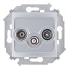 1591466-033 Розетка R-TV-SAT одиночная, винтовой зажим, алюминий Simon 15