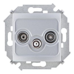 1591466-033 Розетка R-TV-SAT одиночная, винтовой зажим, алюминий Simon 15