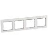 770494 Рамка Valena Белый / Серебряный штрих 4-постовая Legrand