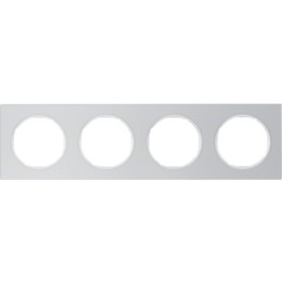 10142274 Рамка R.3 Полярная белизна, алюминий 4-постовая Berker