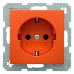 41431914 Штепсельная розетка SCHUKO цвет: оранжевый, матовый S.1/B.1/B.3/B.7 Glas Berker