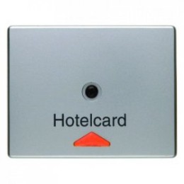 16419004 Hакладка карточного выключателя для гостиниц с оттиском и красной линзой цвет: стальной, лак Arsys Berker