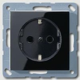 A1520SW А серия Розетка с заземлением Jung 16А/250В Чёрная