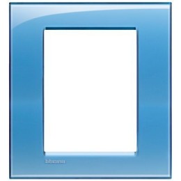 LNA4826AD Рамка LivingLight Квадрат Голубой 3+3 модуля Bticino