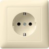 044001 Розетка с заземляющими контактами в комплекте с рамкой Кремовый Gira