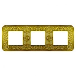 FD01373OP Рамка Emporio Gold White Patina 3-постовая Fede