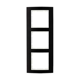 10133025 Рамка B.3 Черный / Полярная белизна 3-постовая вертикальная Berker