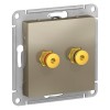 ATN000587 Atlasdesign Аудиорозетка двойная, Шампань Schneider Electric