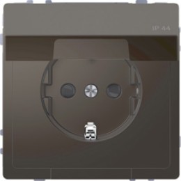 MTN2314-6034 D-life розетка 16а с з/к и крышкой ip44, антрацит Merten