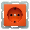 47431914 Штепсельная розетка SCHUKO цвет: оранжевый, матовый S.1/B.1/B.3/B.7 Glas Berker