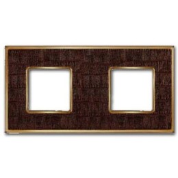 FD01322AOB Рамка Vintage Tapestry Alicoco brown / bright gold 2-постовая Fede